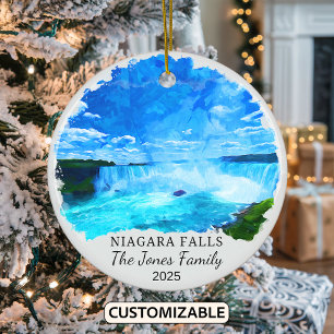 Personalised Niagara Falls Ornament, New York Ceramic Ornament