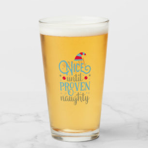 Personalised "Nice till Proven Naughty" Christmas Glass