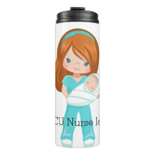 Personalised NICU Nurse Holding Baby Christmas Thermal Tumbler