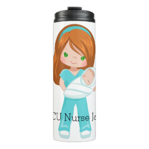 Personalised NICU Nurse Holding Baby Christmas Thermal Tumbler