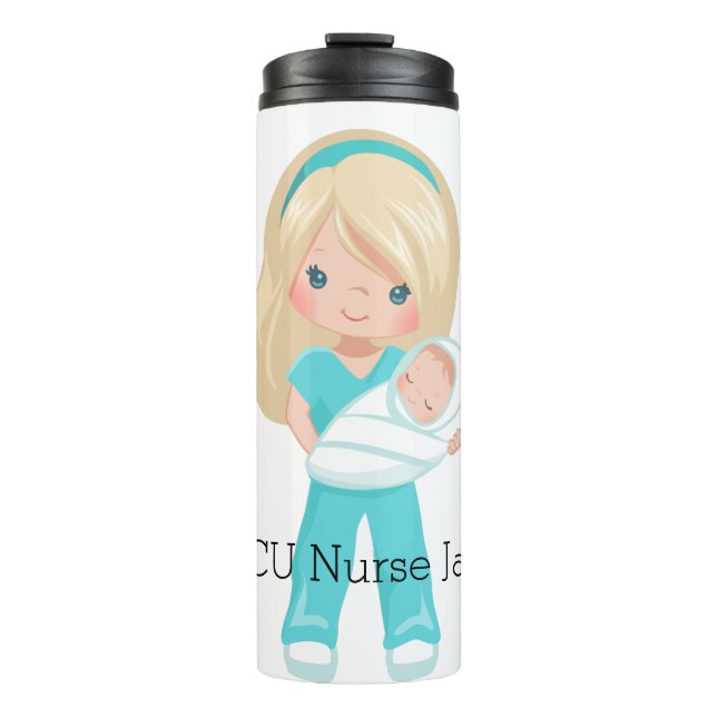 Personalised NICU Nurse Holding Baby Christmas Thermal Tumbler (Front)