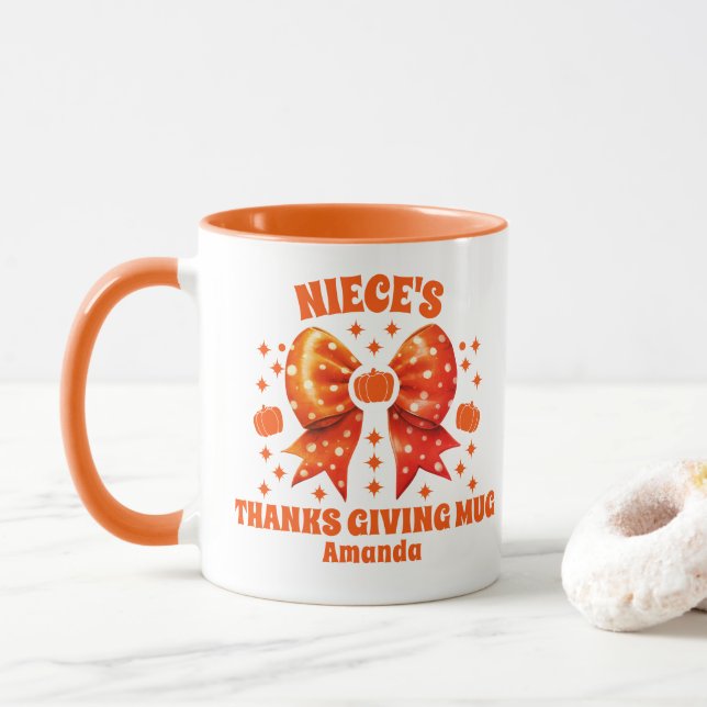 Personalised Niece's Thanksgiving  Mug (With Donut)