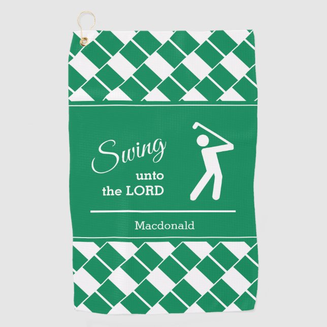 Personalised NIGERIA FLAG Swing Unto The Lord Golf Towel (Front)