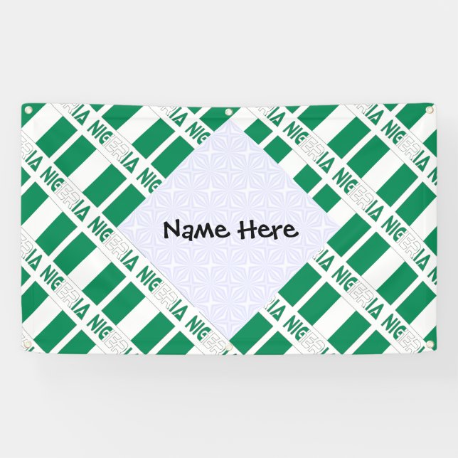 Personalised Nigeria Flag Tiled  Banner (Horizontal)