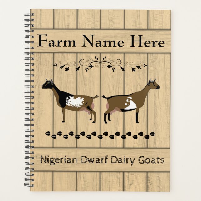 Personalised Nigerian Dwarf Dairy Goat Farm Planner (Front)