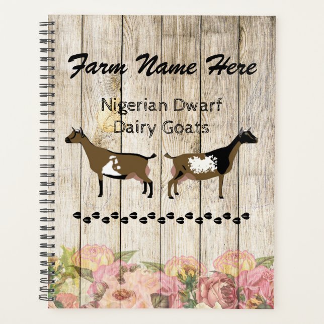 Personalised Nigerian Dwarf Dairy Goat Farm Planner (Front)