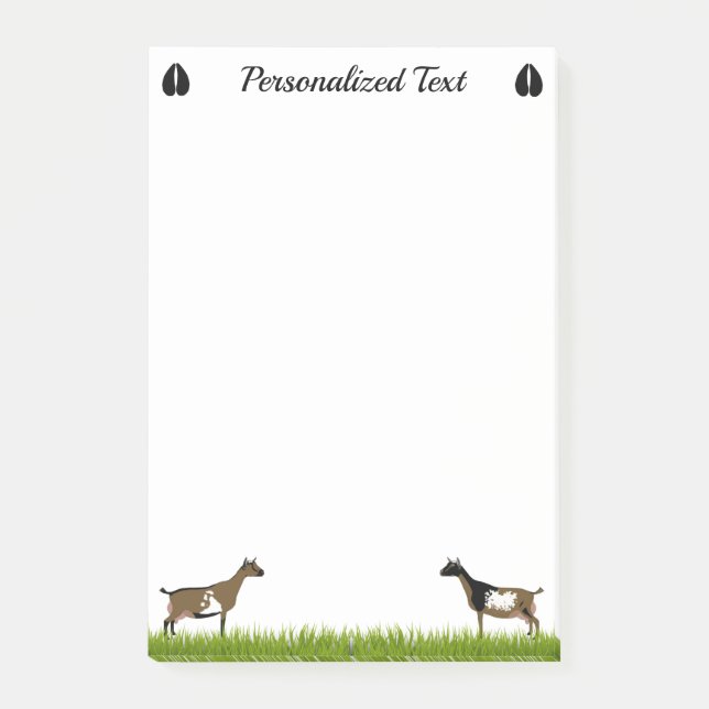 Personalised Nigerian Dwarf Dairy Goat Post-it Notes (Front)