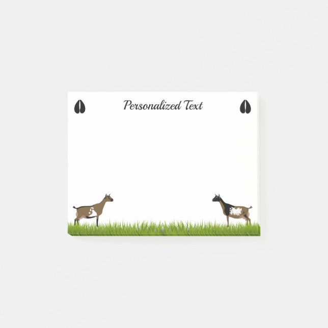 Personalised Nigerian Dwarf Dairy Goat Post-it Notes (Front)