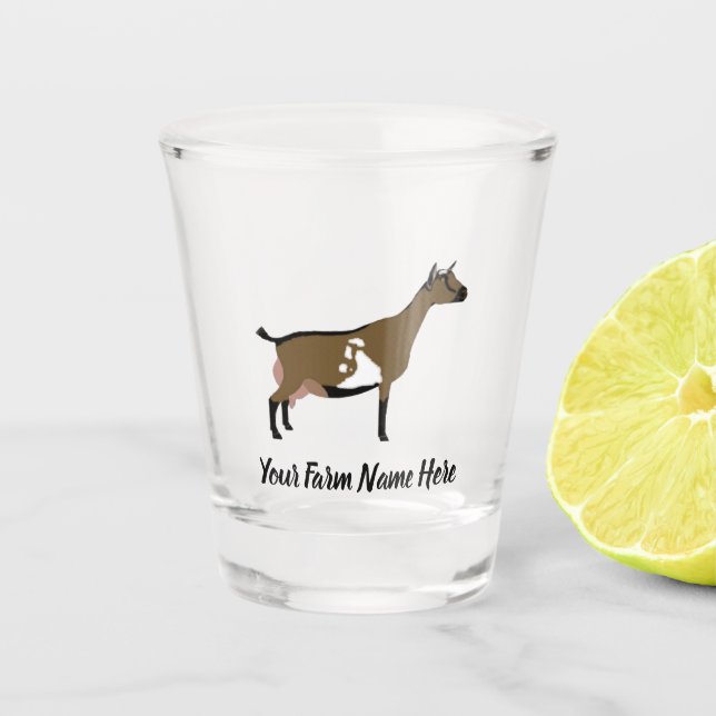 Personalised Nigerian Dwarf Dairy Goat Shot Glass (Front)