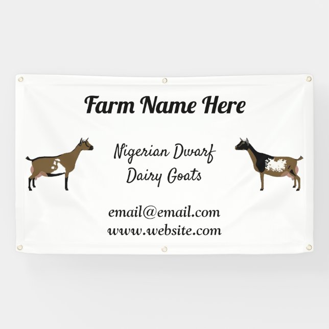Personalised Nigerian Dwarf Dairy Goat Show Banner (Horizontal)