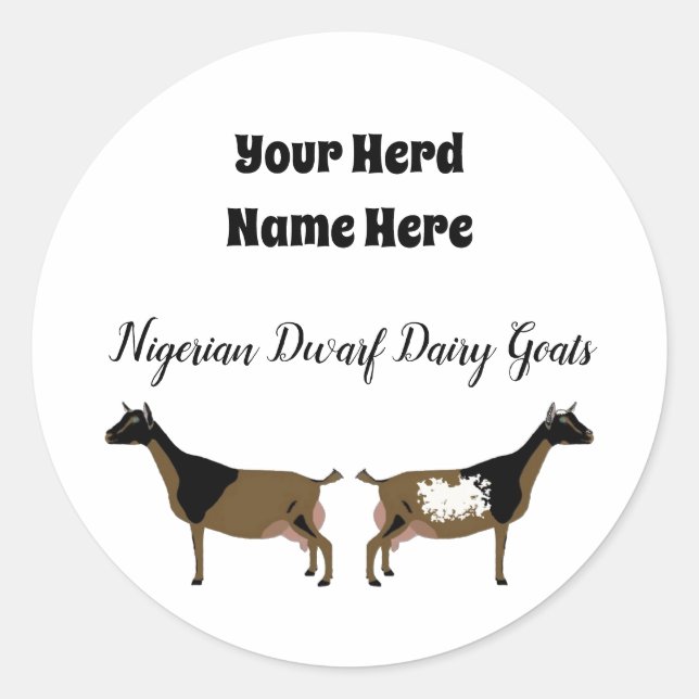 Personalised Nigerian Dwarf Dairy Goat Sticker (Front)