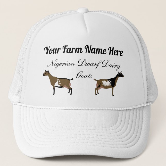 Personalised Nigerian Dwarf Dairy Goat Trucker Hat (Front)