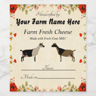 Personalised Nigerian Dwarf Goat Cheese Label