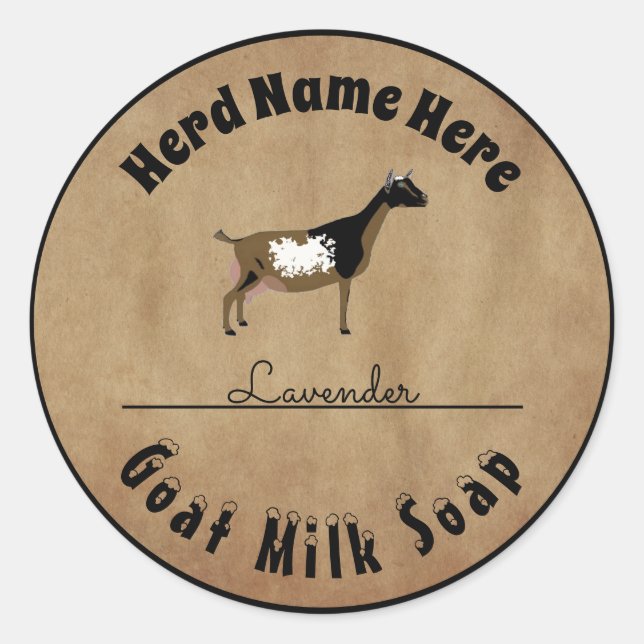 Personalised Nigerian Dwarf Goat Milk Soap Classic Round Sticker (Front)