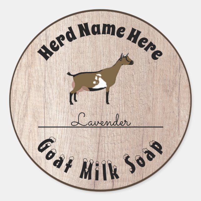 Personalised Nigerian Dwarf Goat Milk Soap Classic Round Sticker (Front)