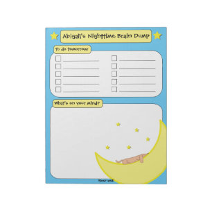 Personalised Nighttime Brain Dump Notepad