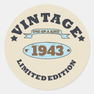 Personalised ninety vintage 90th birthday party classic round sticker