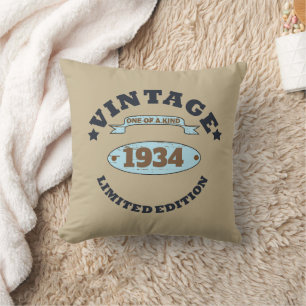 Personalised ninety vintage 90th birthday party cushion