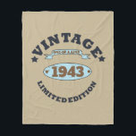 Personalised ninety vintage 90th birthday party fleece blanket<br><div class="desc">Add some originality to your wardrobe with this vintage birthday graphic design featuring awesome typography font lettering. It's a great gift idea for men,  women,  husbands,  wives,  grandma,  and grandpa who will love this one-of-a-kind artwork. Perfect for a fun holiday present at your birthday party.</div>