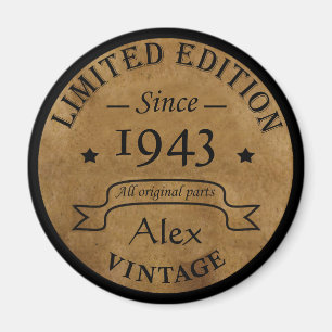 Personalised ninety vintage 90th birthday party magnet