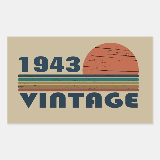 Personalised ninety vintage 90th birthday party rectangular sticker (Front)