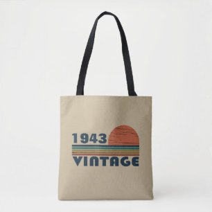 Personalised ninety vintage 90th birthday party tote bag