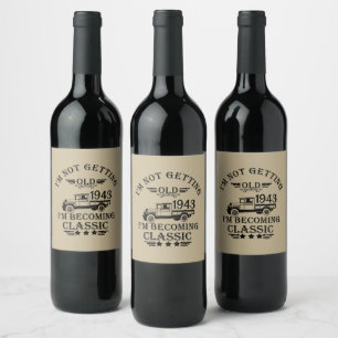 Personalised ninety vintage 90th birthday party wine label