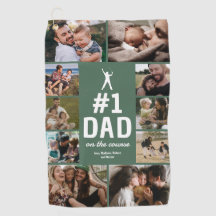 Personalised No.1 Dad Golf Towel with Photos