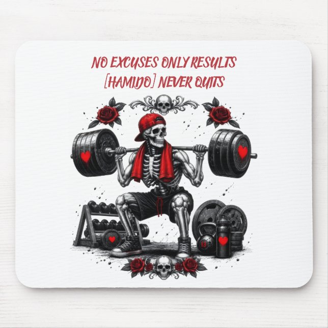 Personalised No Excuses Only Results  Mouse Pad (Front)