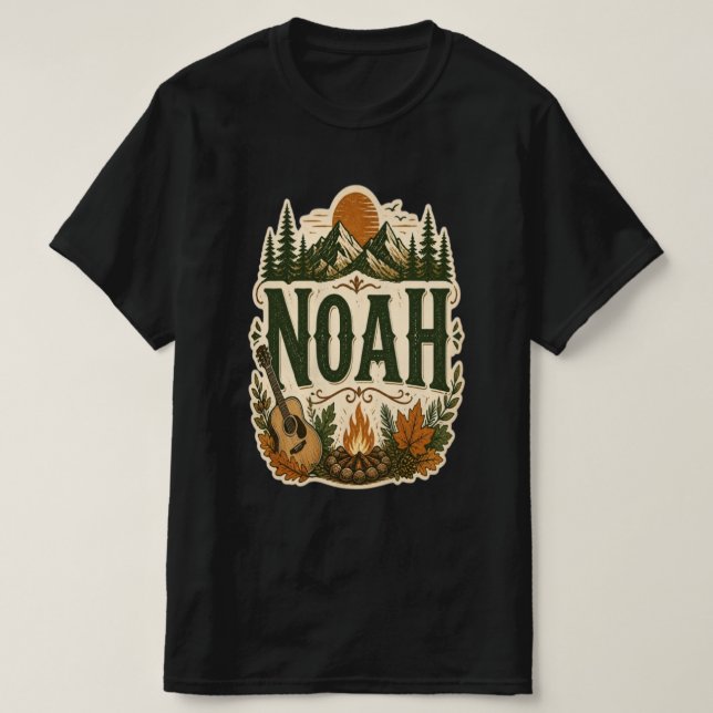 Personalised Noah Camping T-Shirt (Design Front)