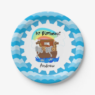 Personalised Noah's Ark 1st Birthday Paper Plates