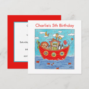 Personalised Noah's Ark Birthday Invitation