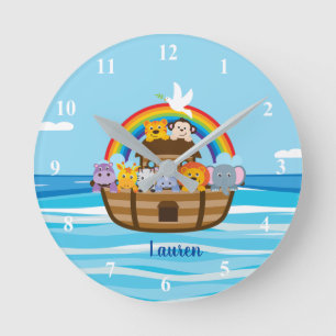 Personalised Noah's Ark Nursery Wall Clock
