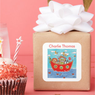 Personalised Noah's Ark  Square Sticker