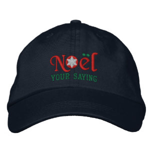Personalised Noel Snowflake Lovers Red Embroidered Hat