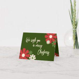 Personalised Non Photo Cute Floral Christmas Card