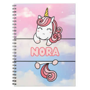 Personalised Nora Unicorn Girlie Notebook