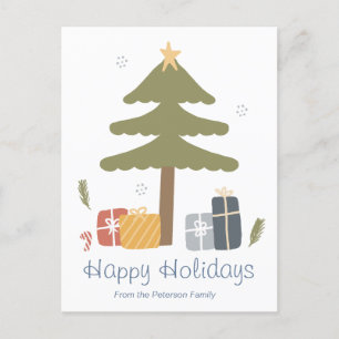 Personalised Nordic Christmas Holiday Flat Card