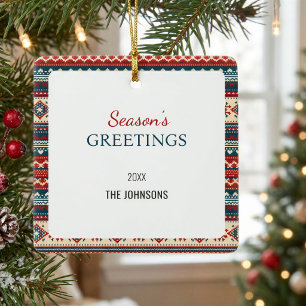 Personalised Nordic Fair Isle Christmas Ornament