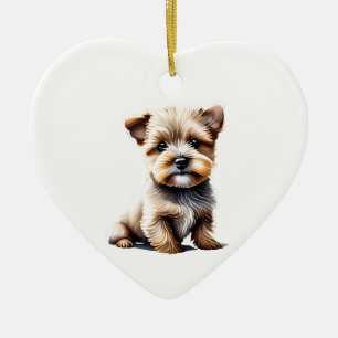 Personalised Norfolk Terrier Puppy Ceramic Ornament
