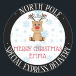 Personalised North Pole Classic Round Sticker<br><div class="desc">Personalised North Pole Classic Round Sticker.</div>