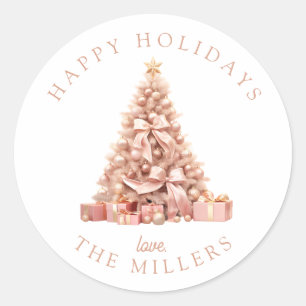 Personalised North Pole Classic Round Sticker