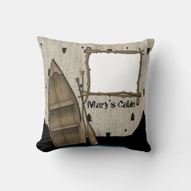 Personalised North Woods Cabin Pillow (Front)