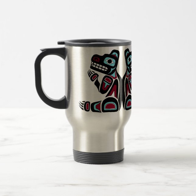 Personalised Northwest Coast Bear Travel Mug (Left)