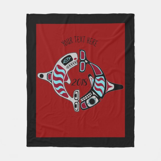Personalised Northwest Coast Orca Blanket (Front)