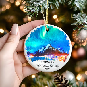 Personalised Norway Ornament, Norway Gift Ceramic Ornament