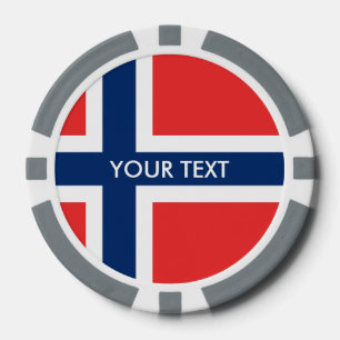 Personalised Norwegian flag poker chips