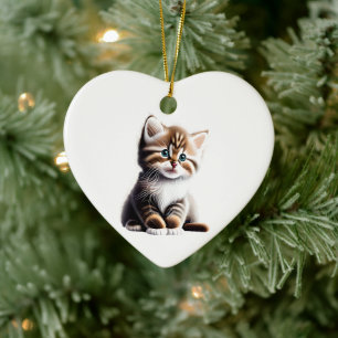 Personalised Norwegian Forest Kitten Ceramic Ornament