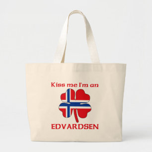 Personalised Norwegian Kiss Me I'm Edvardsen Large Tote Bag