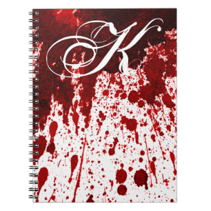 Personalised Note Book Blood Splatter Vampire Goth